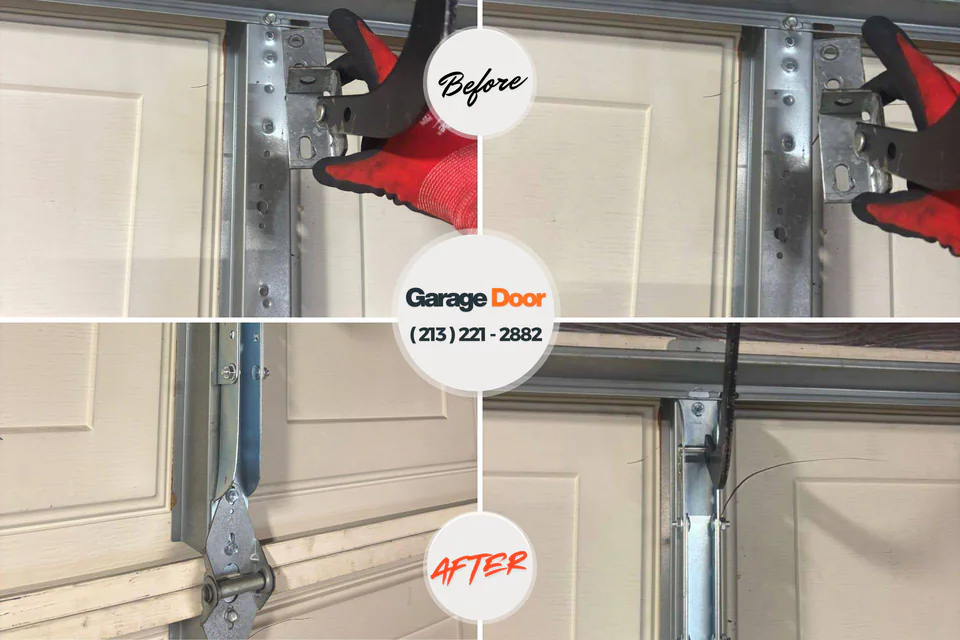Before and after: garage door repair Bandera County